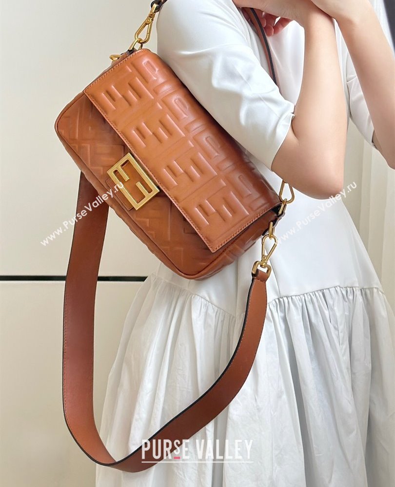 Fendi Baguette Medium Nappa Leather Bag 0135M Caramel Brown 2025 0807 (CL-250807009)