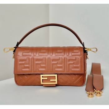 Fendi Baguette Medium Nappa Leather Bag 0135M Caramel Brown 2025 0807 (CL-250807009)