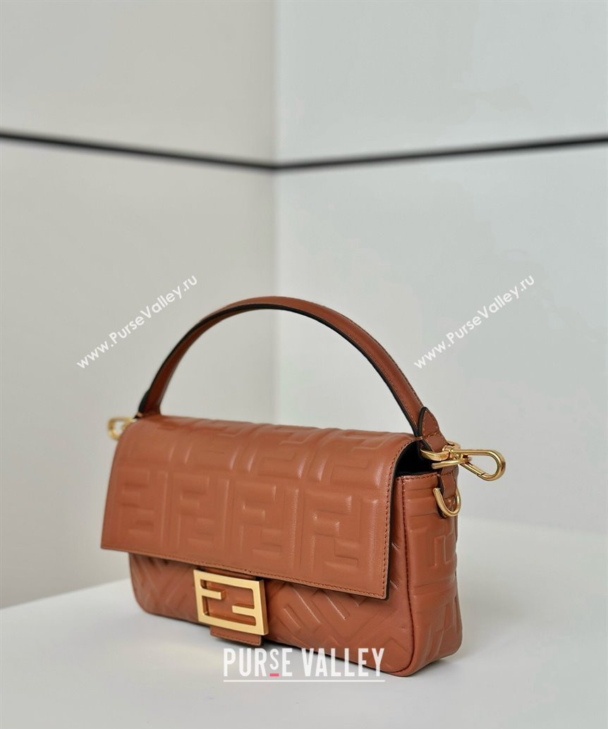 Fendi Baguette Medium Nappa Leather Bag 0135M Caramel Brown 2025 0807 (CL-250807009)