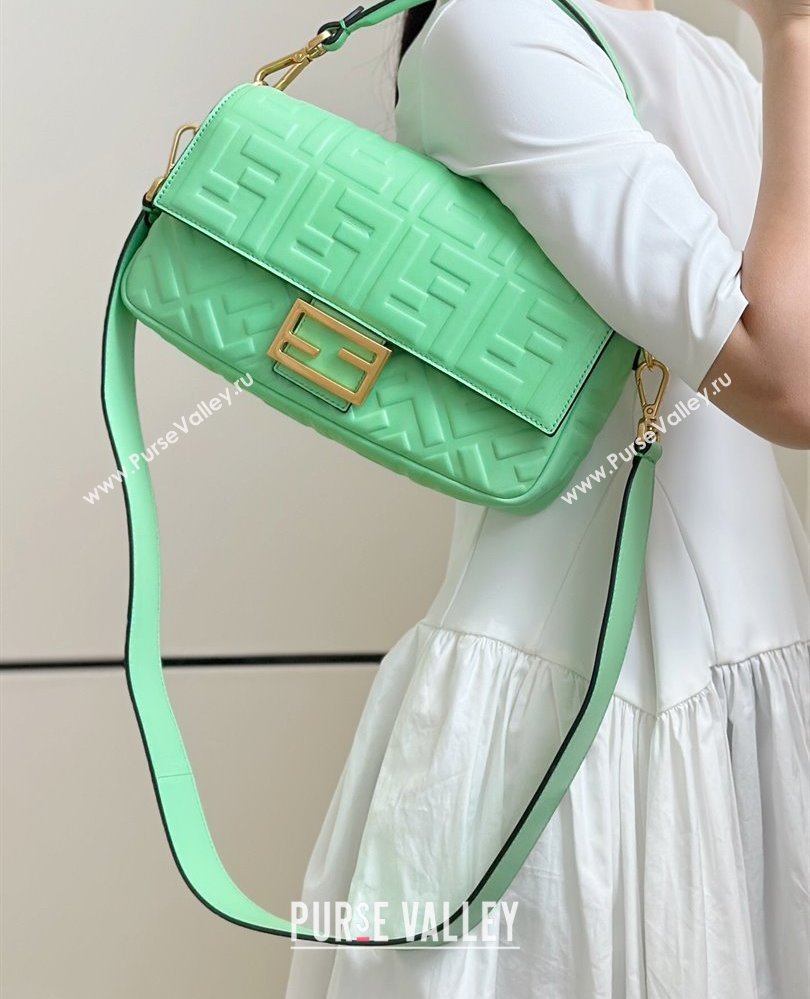 Fendi Baguette Medium Nappa Leather Bag 0135M Light Green 2025 0807 (CL-250807007)