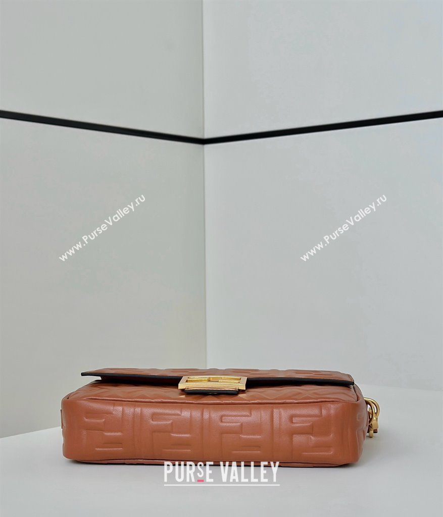 Fendi Baguette Medium Nappa Leather Bag 0135M Caramel Brown 2025 0807 (CL-250807009)