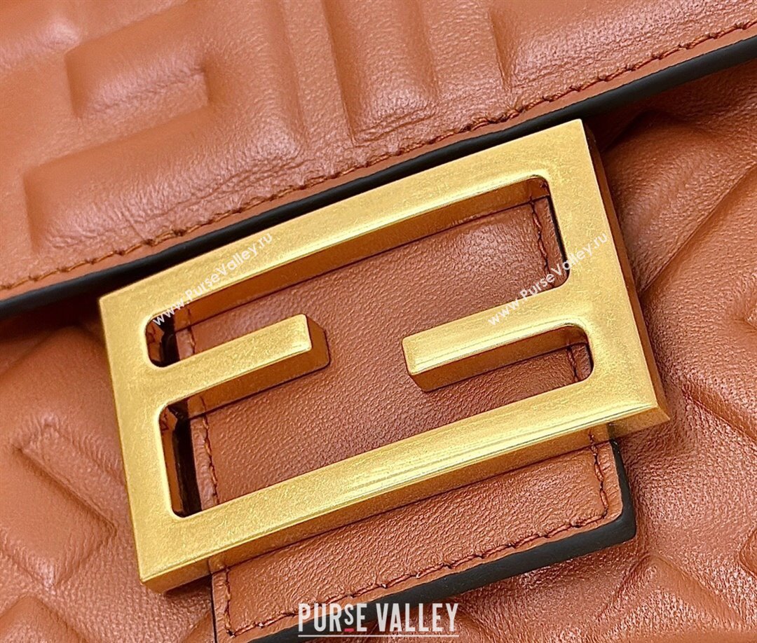 Fendi Baguette Medium Nappa Leather Bag 0135M Caramel Brown 2025 0807 (CL-250807009)
