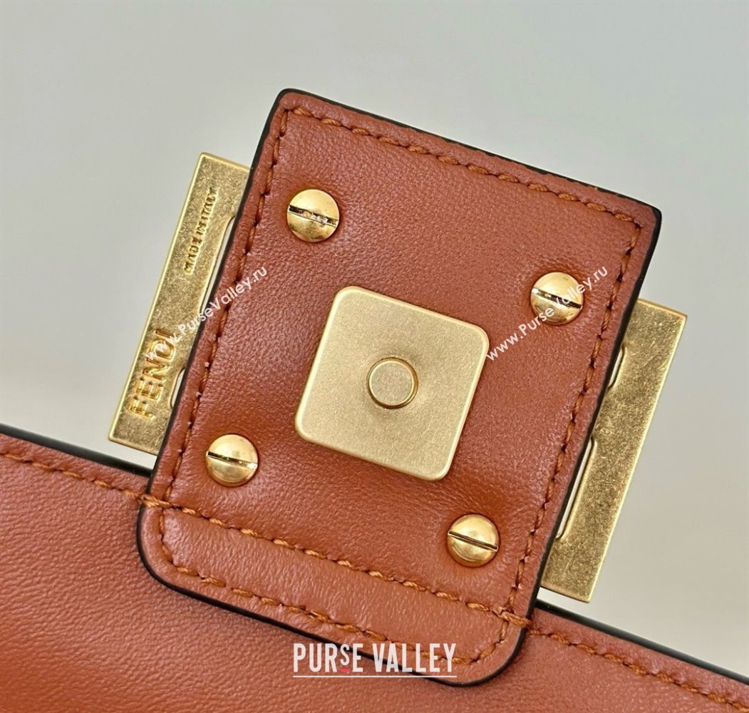 Fendi Baguette Medium Nappa Leather Bag 0135M Caramel Brown 2025 0807 (CL-250807009)