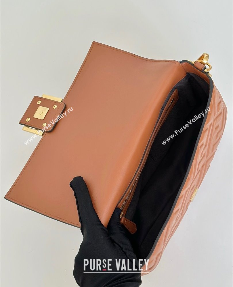 Fendi Baguette Medium Nappa Leather Bag 0135M Caramel Brown 2025 0807 (CL-250807009)