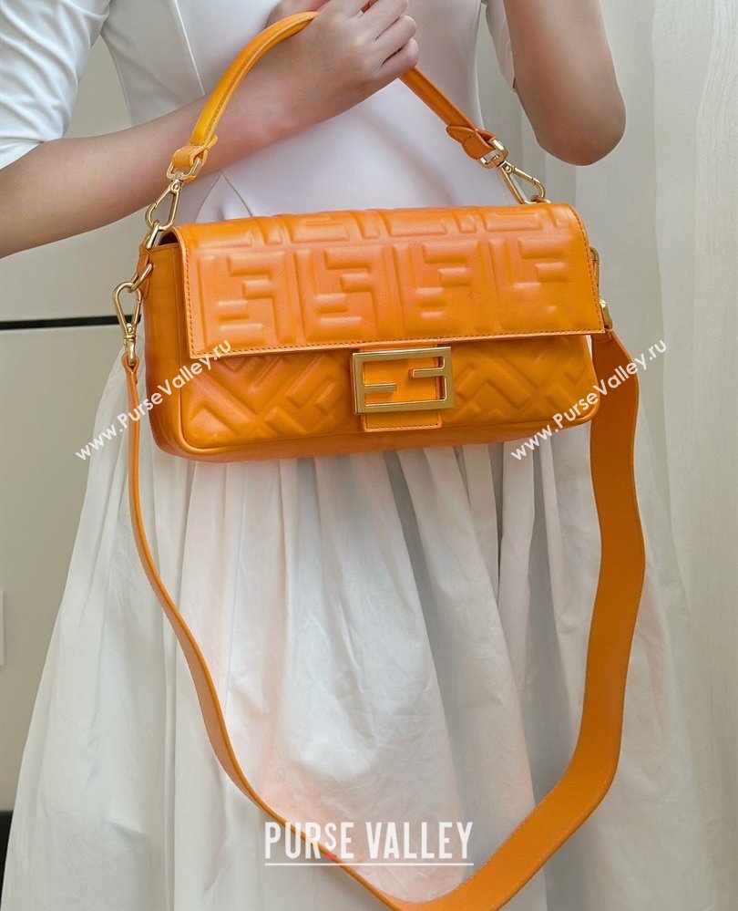 Fendi Baguette Medium Nappa Leather Bag 0135M Light Orange 2025 0807 (CL-250807010)