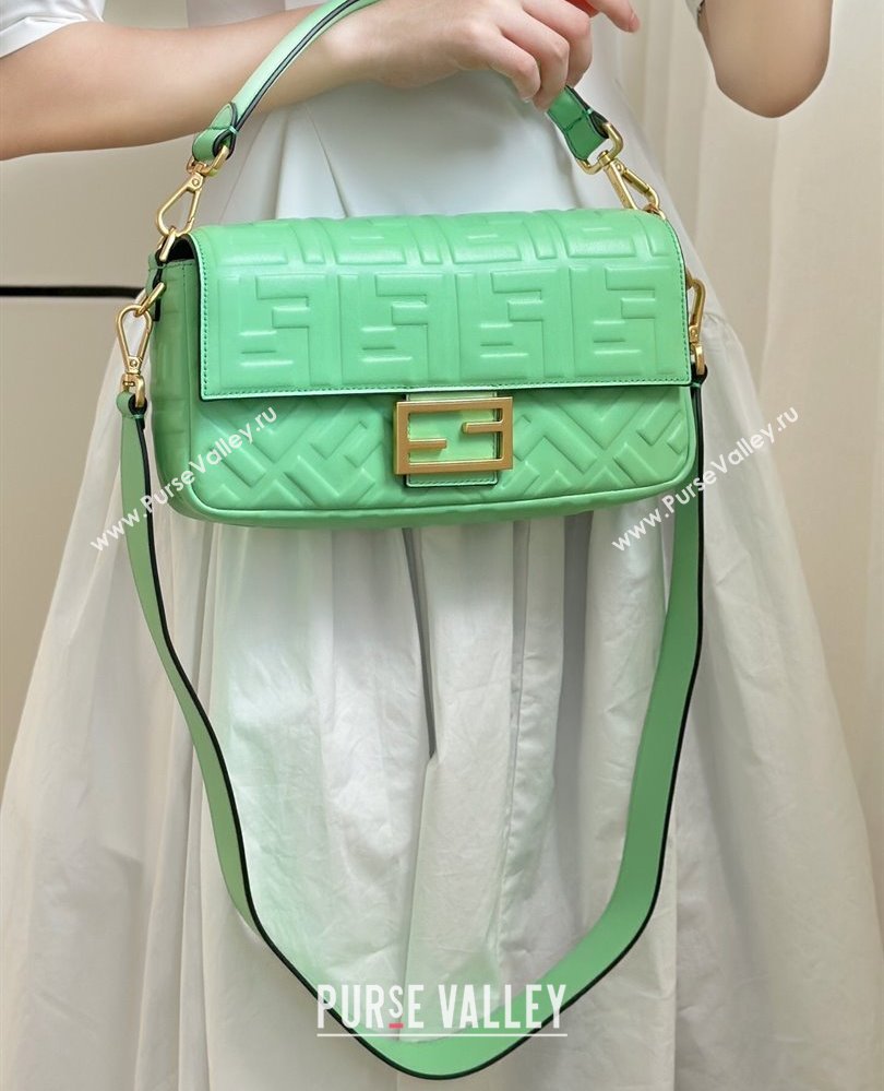 Fendi Baguette Medium Nappa Leather Bag 0135M Light Green 2025 0807 (CL-250807007)