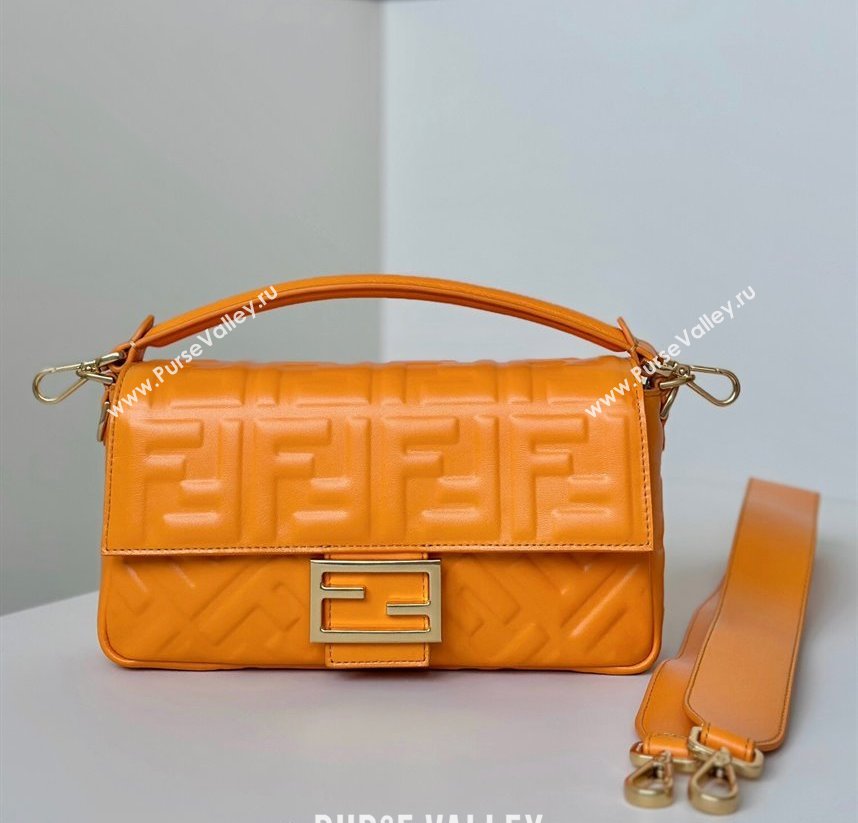 Fendi Baguette Medium Nappa Leather Bag 0135M Light Orange 2025 0807 (CL-250807010)