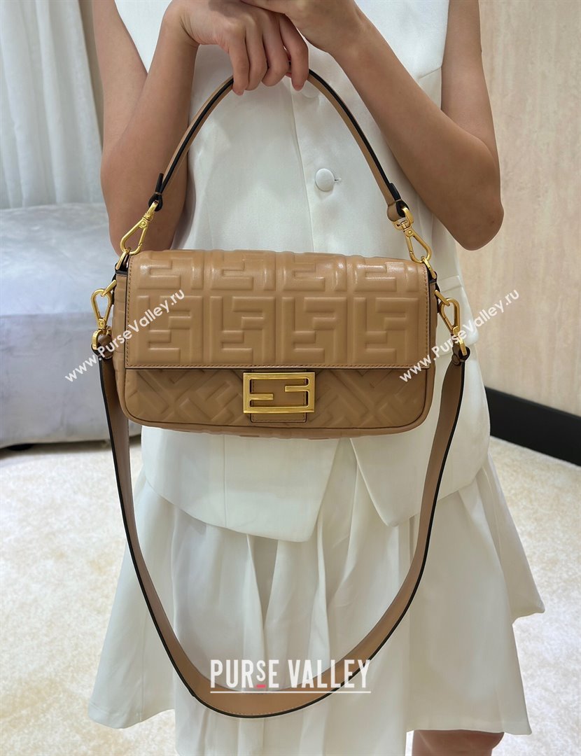 Fendi Baguette Medium Nappa Leather Bag 0135M Dark Beige 2025 0807 (CL-250807006)