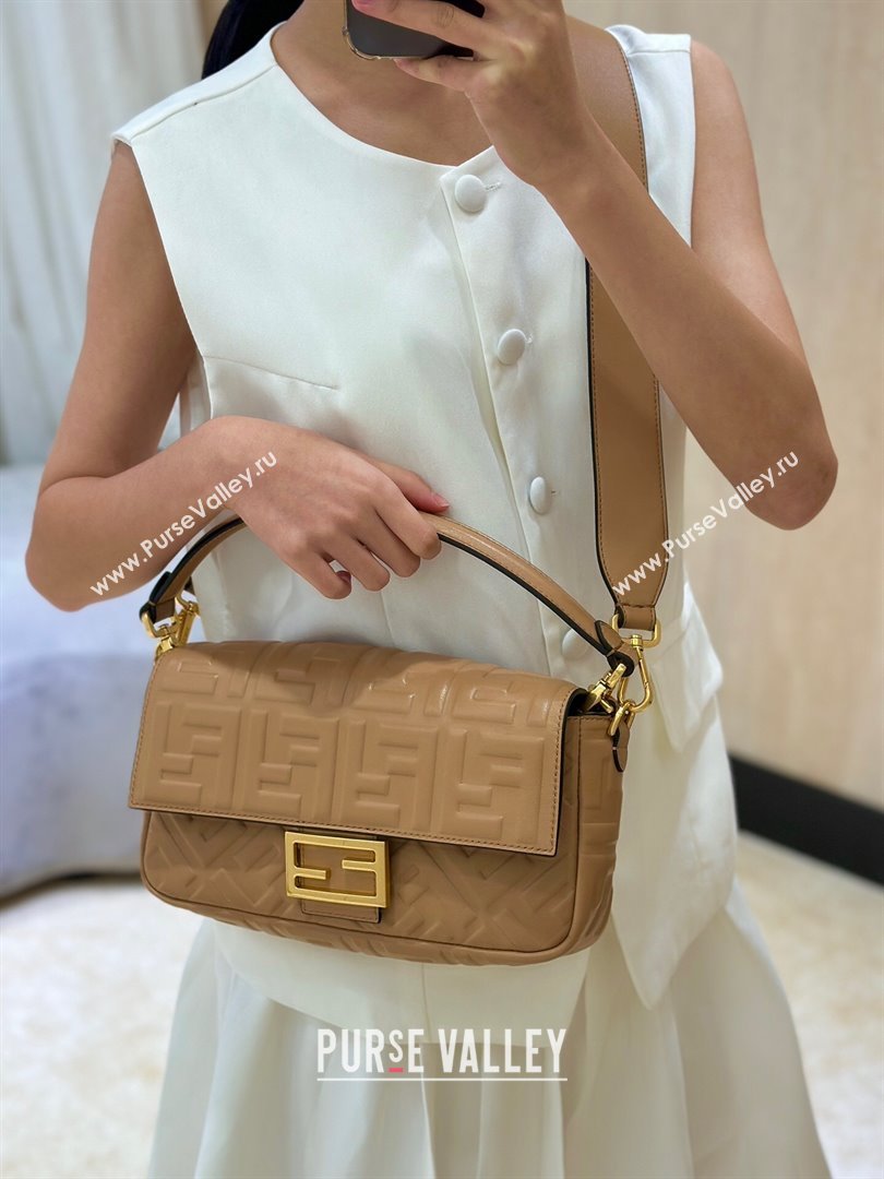 Fendi Baguette Medium Nappa Leather Bag 0135M Dark Beige 2025 0807 (CL-250807006)