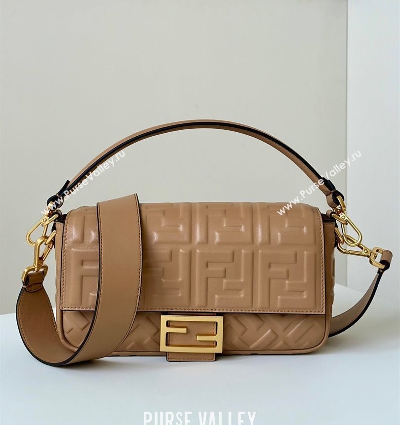Fendi Baguette Medium Nappa Leather Bag 0135M Dark Beige 2025 0807 (CL-250807006)