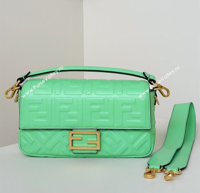 Fendi Baguette Medium Nappa Leather Bag 0135M Light Green 2025 0807 (CL-250807007)