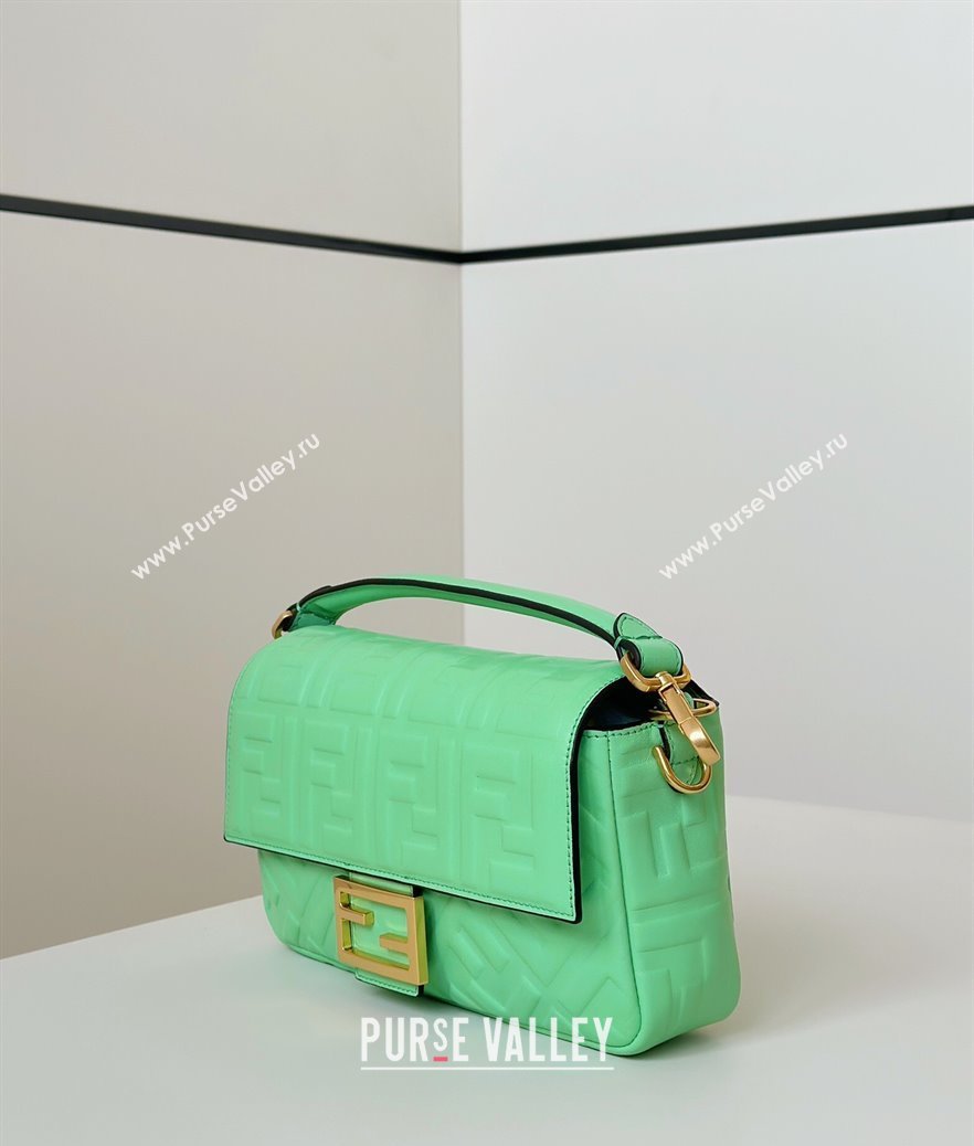 Fendi Baguette Medium Nappa Leather Bag 0135M Light Green 2025 0807 (CL-250807007)