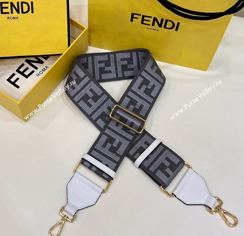 Fendi Strap You Canvas FF Shoulder Strap 140cm Grey/White 2024 907 (CL-240219099)