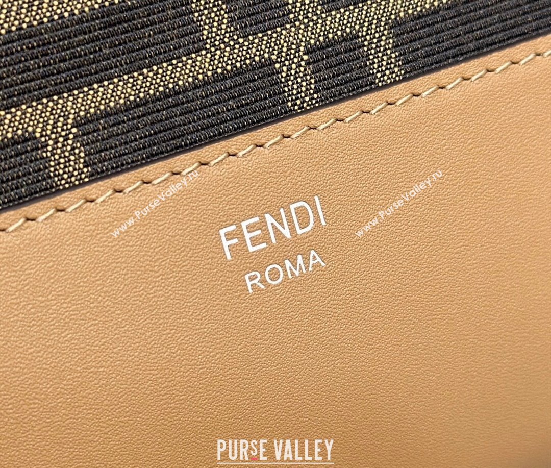 Fendi After Slim Messenger Bag in FF Fabric and Leather Beige/Apricot 2024 8631 (CL-240219088)