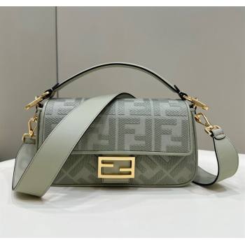 Fendi Baguette Medium Bag in Dusty Green FF Canvas 2024 0159BM (CL-240219109)