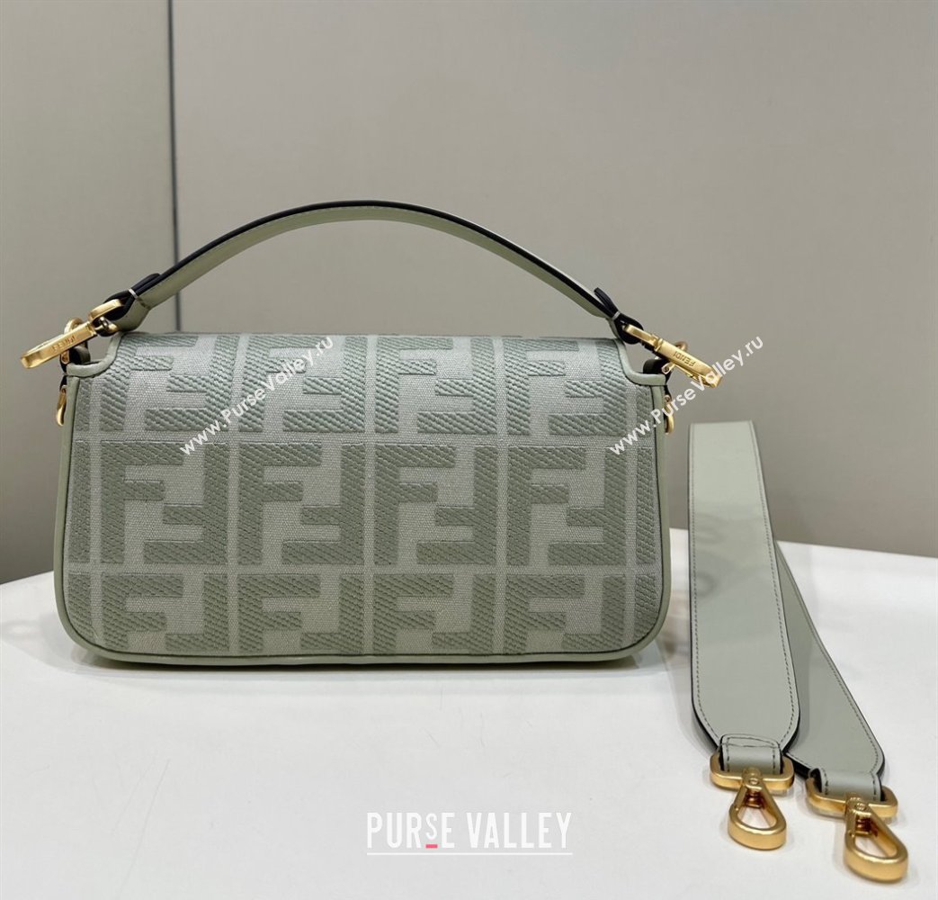 Fendi Baguette Medium Bag in Dusty Green FF Canvas 2024 0159BM (CL-240219109)