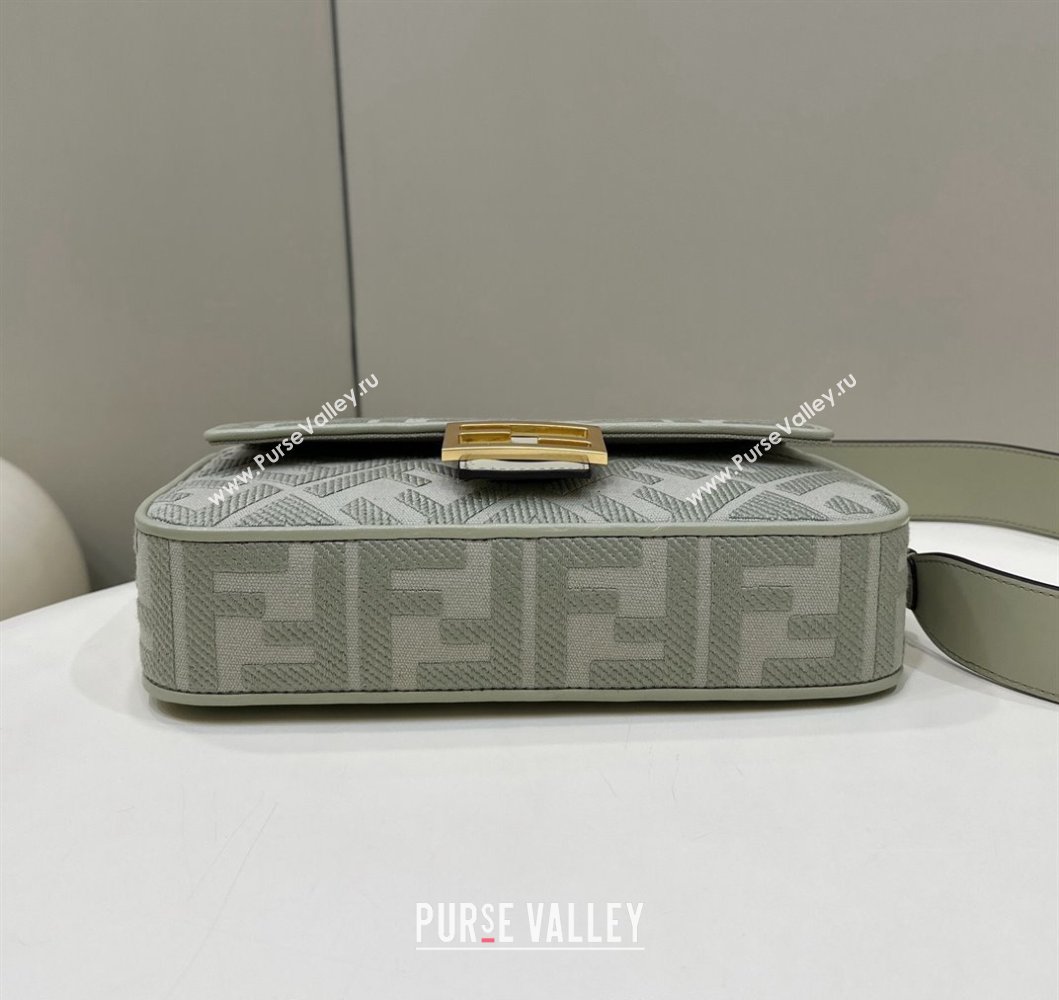 Fendi Baguette Medium Bag in Dusty Green FF Canvas 2024 0159BM (CL-240219109)