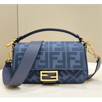 Fendi Baguette Medium Bag in Dark Blue FF Canvas 2024 0159BM (CL-240219110)