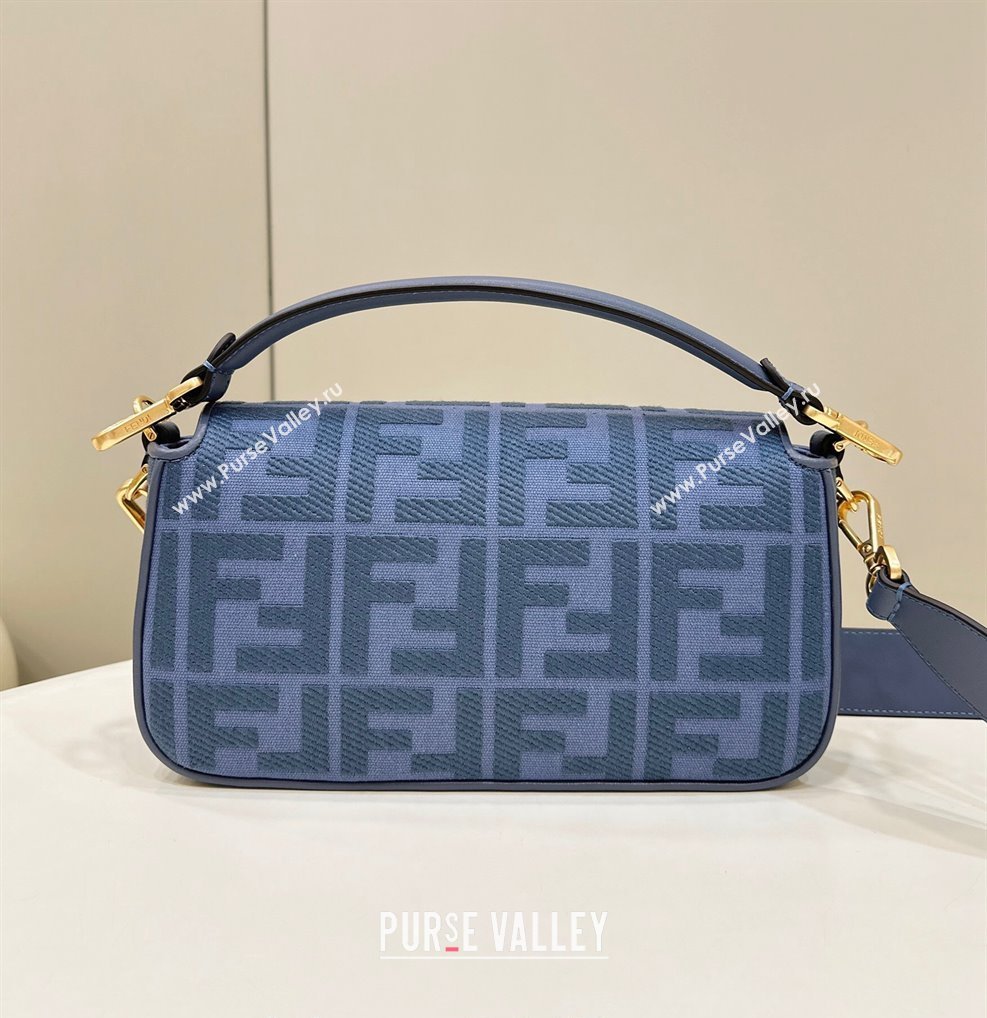 Fendi Baguette Medium Bag in Dark Blue FF Canvas 2024 0159BM (CL-240219110)