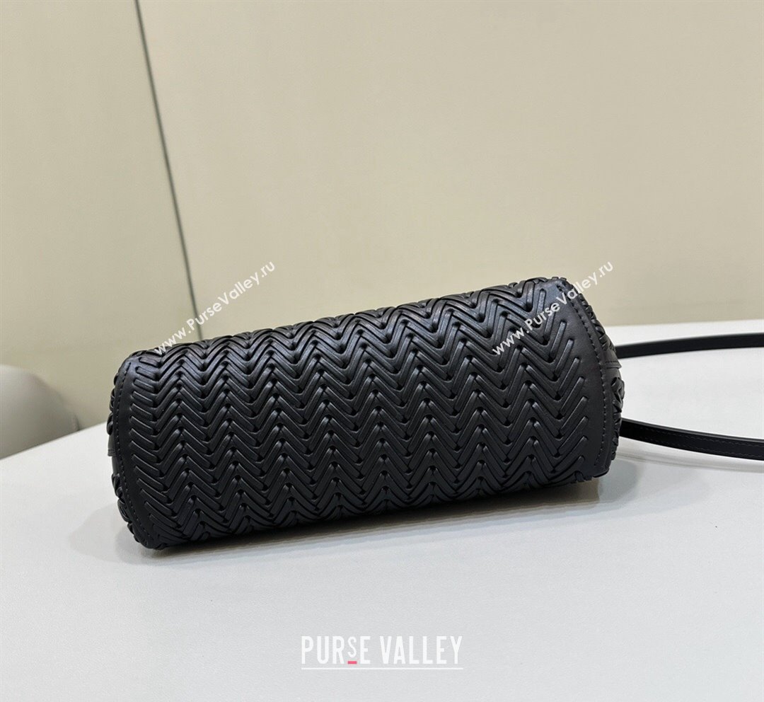 Fendi First Small Bag in Interlaced Leather Black 2024 80156 (CL-240220003)