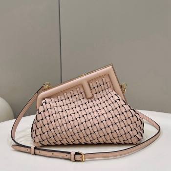 Fendi First Small Bag in Interlaced Leather Light Pink 2024 80103 (CL-240220008)