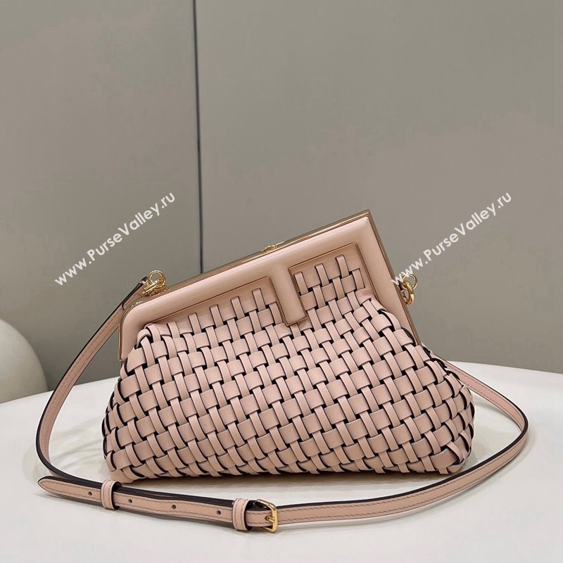 Fendi First Small Bag in Interlaced Leather Light Pink 2024 80103 (CL-240220008)