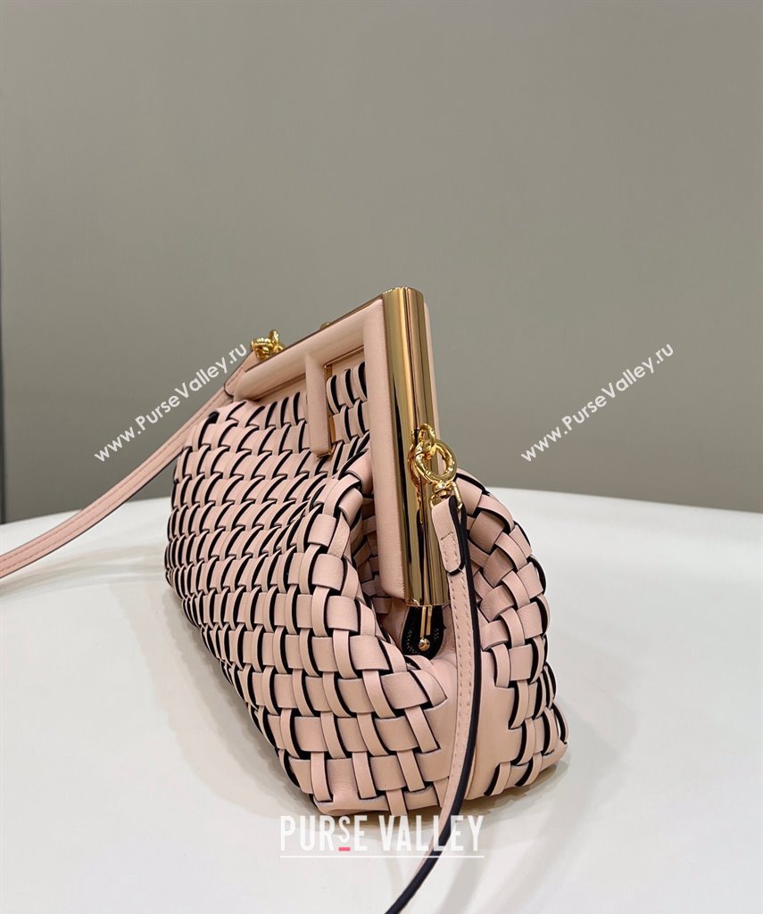 Fendi First Small Bag in Interlaced Leather Light Pink 2024 80103 (CL-240220008)