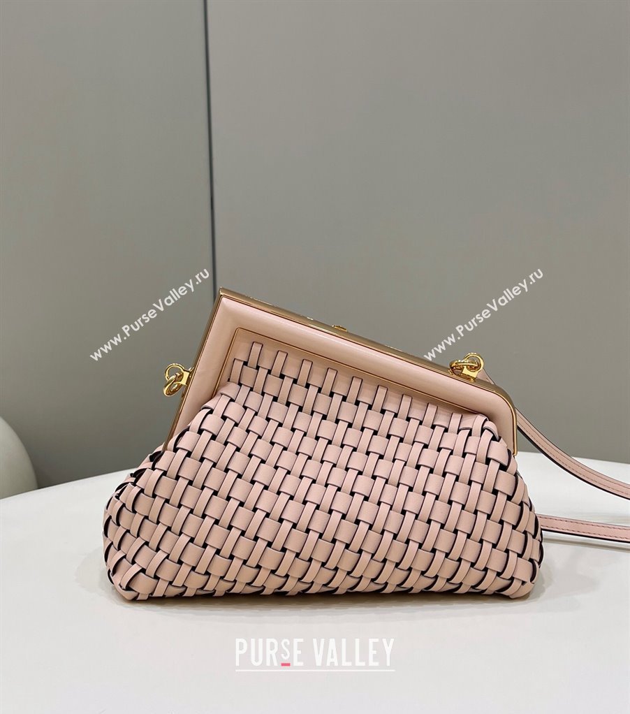 Fendi First Small Bag in Interlaced Leather Light Pink 2024 80103 (CL-240220008)