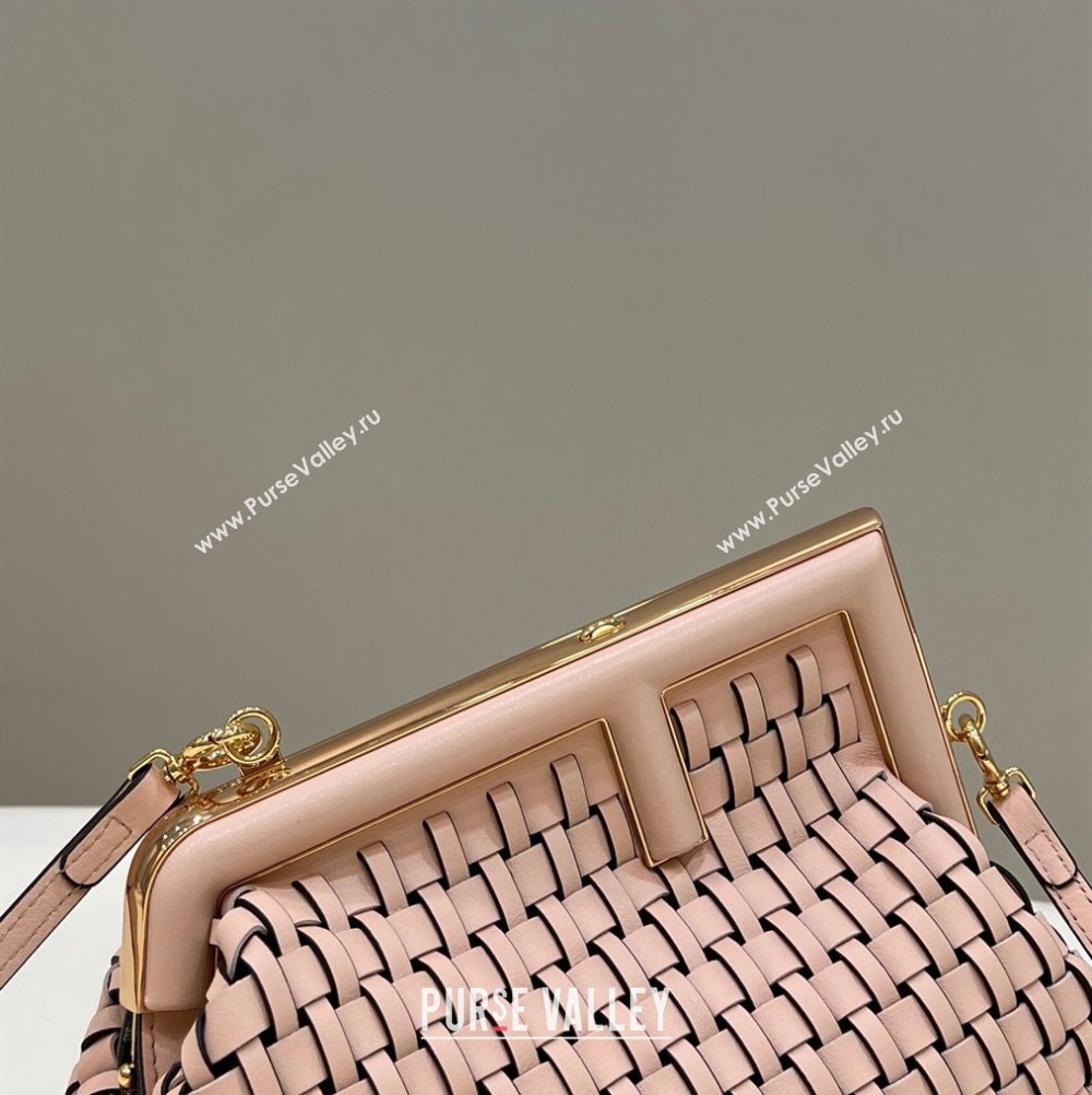 Fendi First Small Bag in Interlaced Leather Light Pink 2024 80103 (CL-240220008)