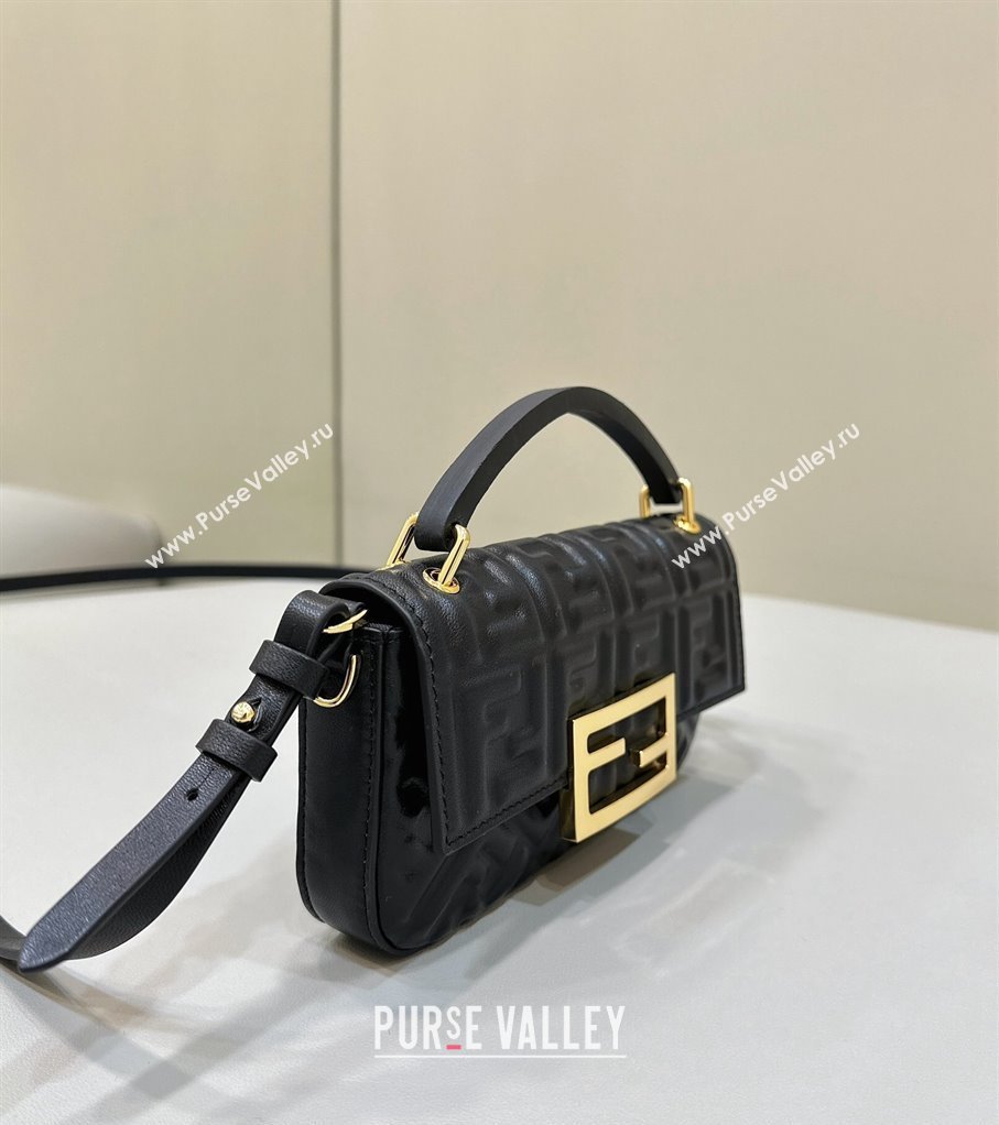 Fendi Baguette Bag Phone in FF Lambskin Black 2024 8620C (CL-240219093)