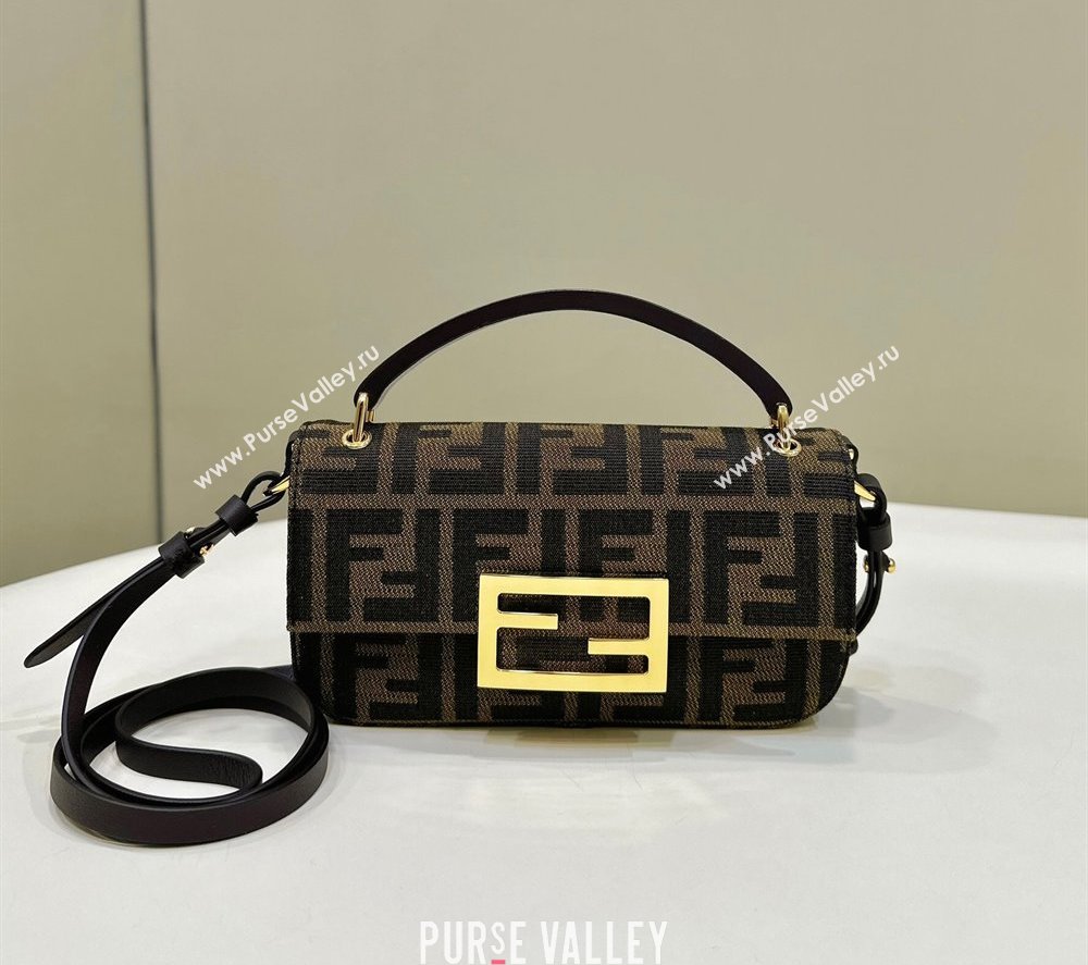 Fendi Baguette Bag Phone in FF Fabric Brown 2024 8620A (CL-240219094)