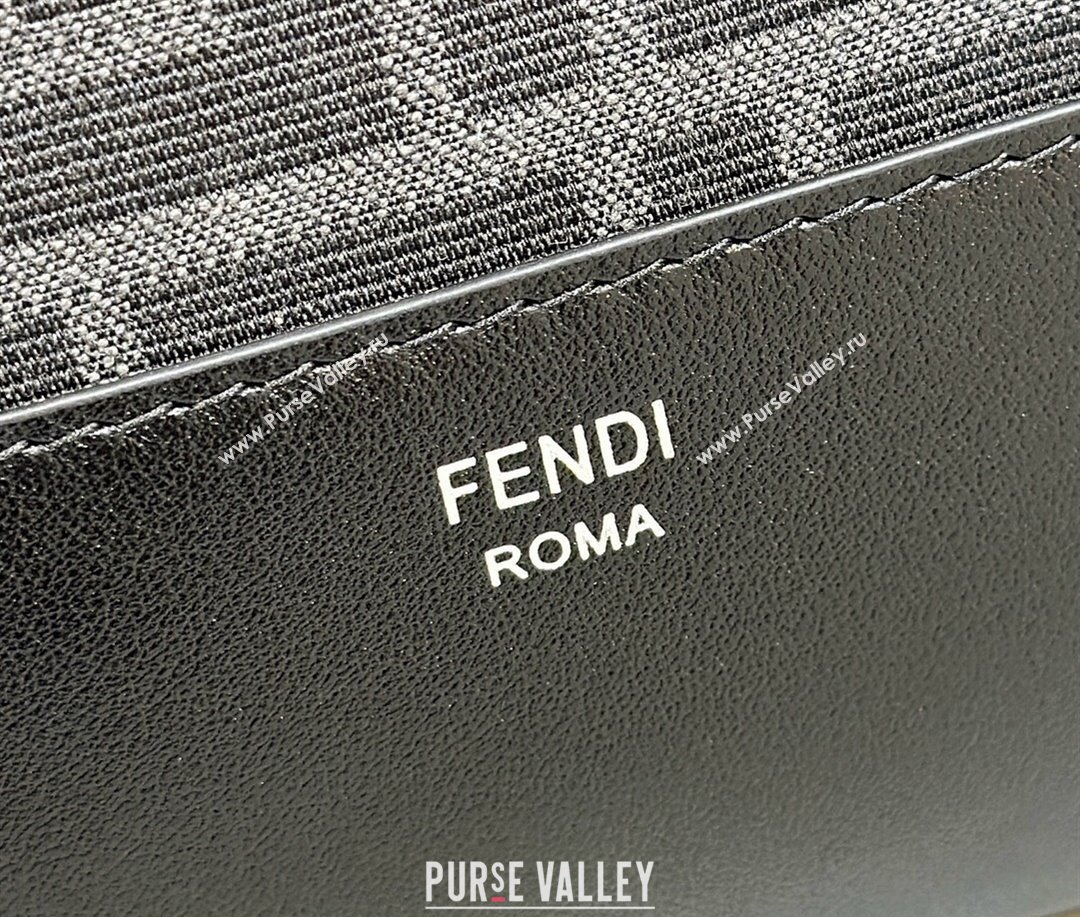 Fendi After Slim Messenger Bag in FF Fabric and Leather Black 2024 8631 (CL-240219087)