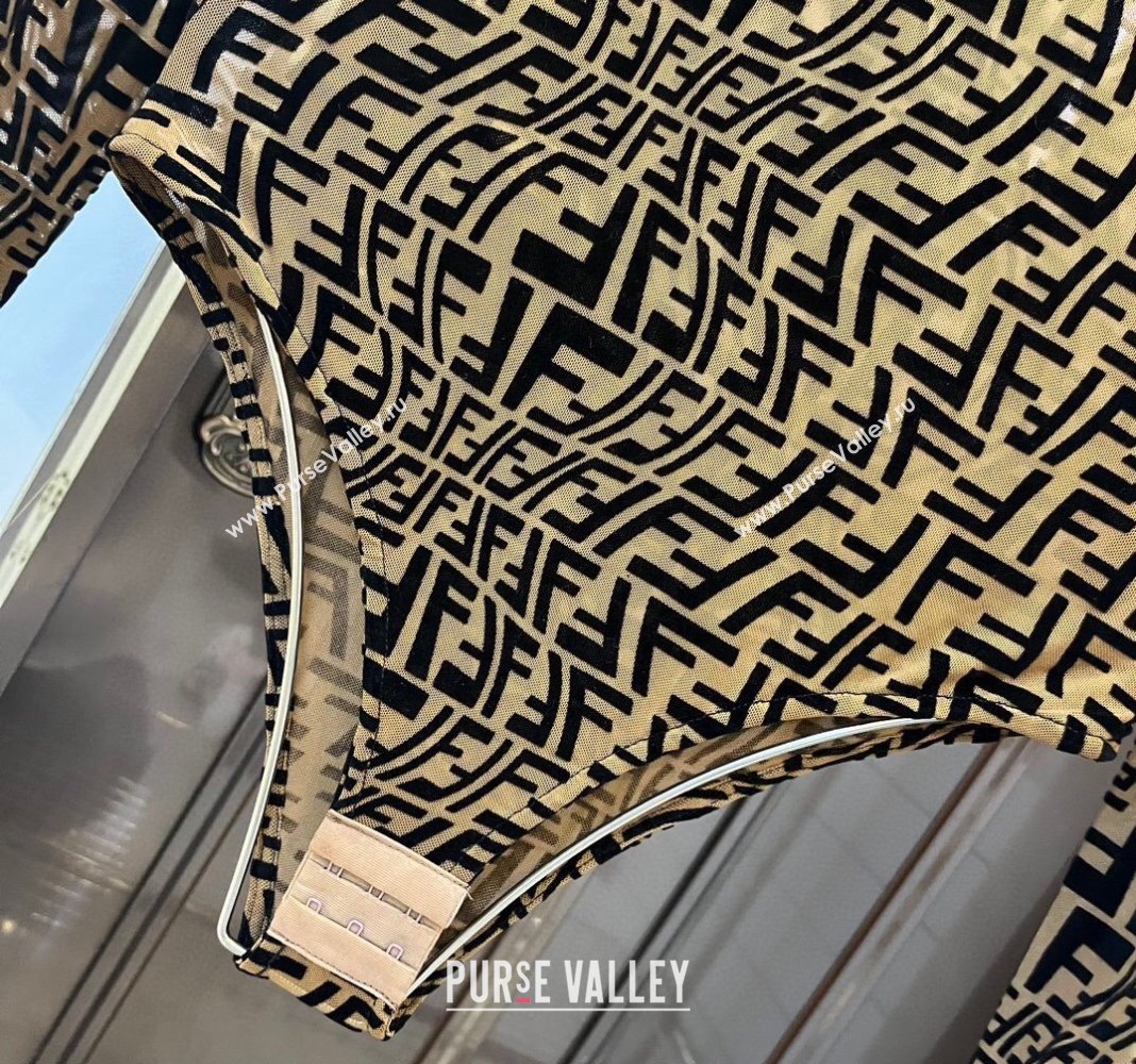 Fendi Long Sleeve Swimwear Brown 2024 0307 (XMN-240307002)