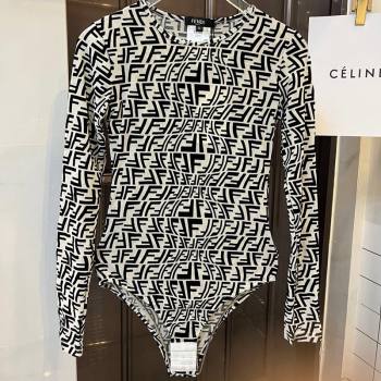 Fendi Long Sleeve Swimwear Light Beige/Black 2024 0307 (XMN-240307001)
