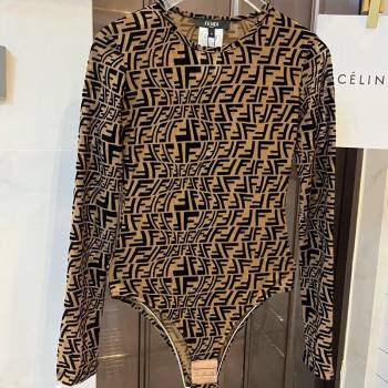 Fendi Long Sleeve Swimwear Brown 2024 0307 (XMN-240307002)