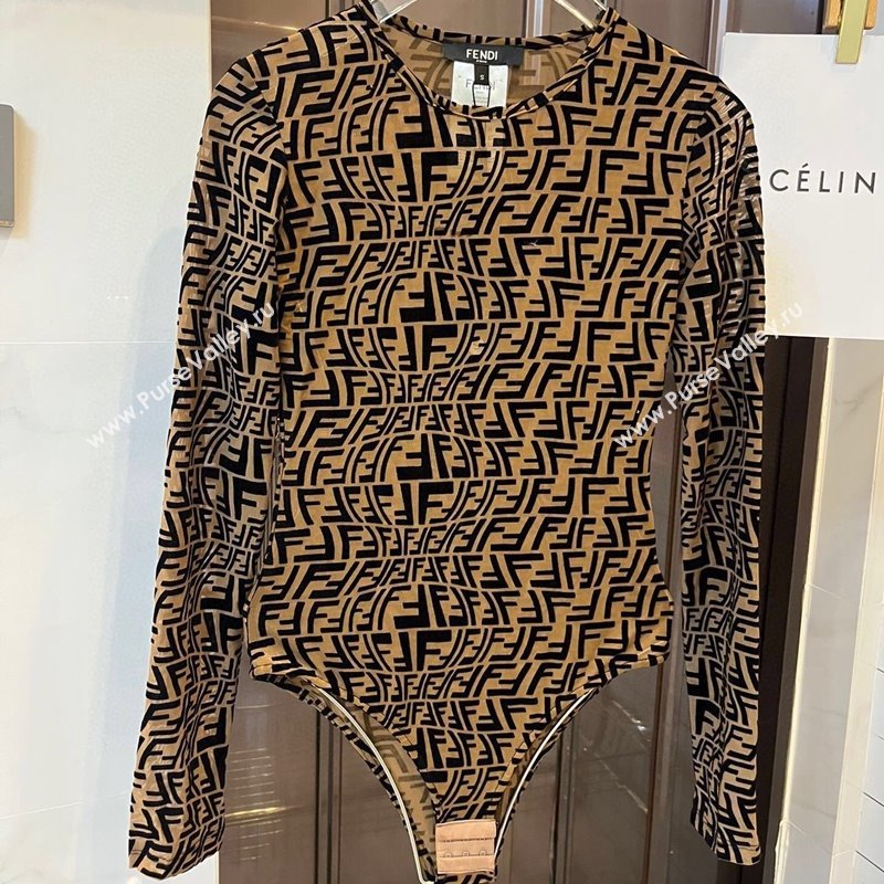 Fendi Long Sleeve Swimwear Brown 2024 0307 (XMN-240307002)