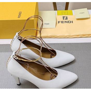 Fendi Filo Pumps 8.5cm in Calfskin Leather White 2024 (MD-240326039)