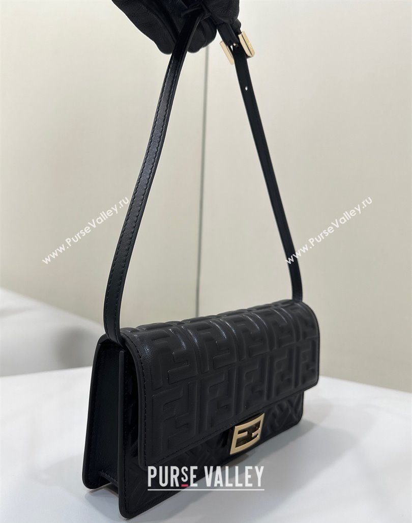 Fendi Wallet On Chain Baguette Mini Bag in FF Nappa Leather Black 2024 8638 (CL-240416008)