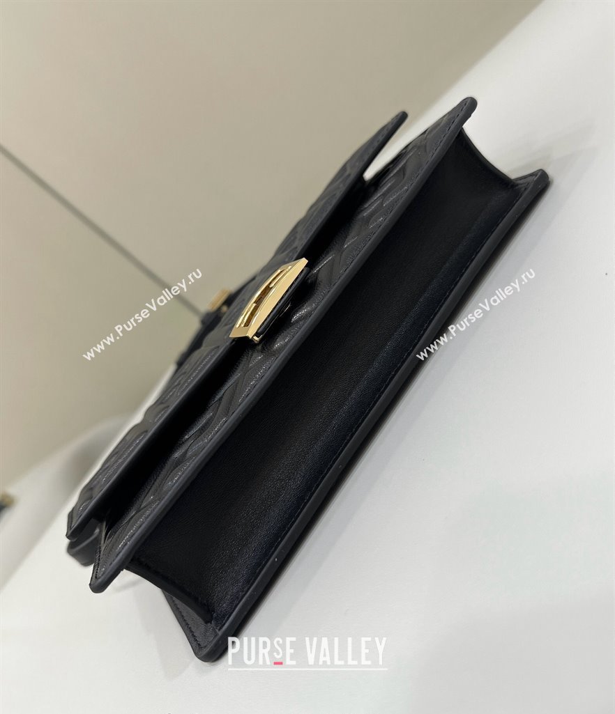 Fendi Wallet On Chain Baguette Mini Bag in FF Nappa Leather Black 2024 8638 (CL-240416008)