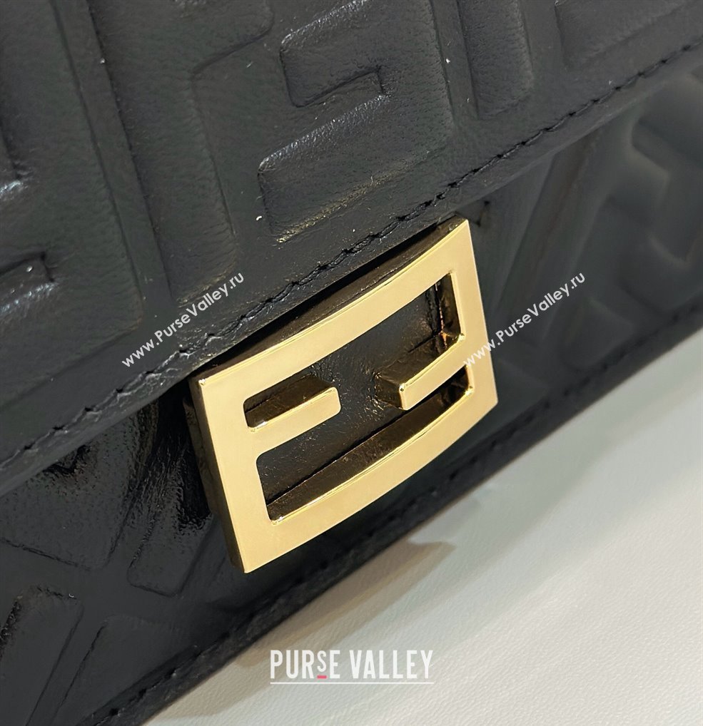 Fendi Wallet On Chain Baguette Mini Bag in FF Nappa Leather Black 2024 8638 (CL-240416008)