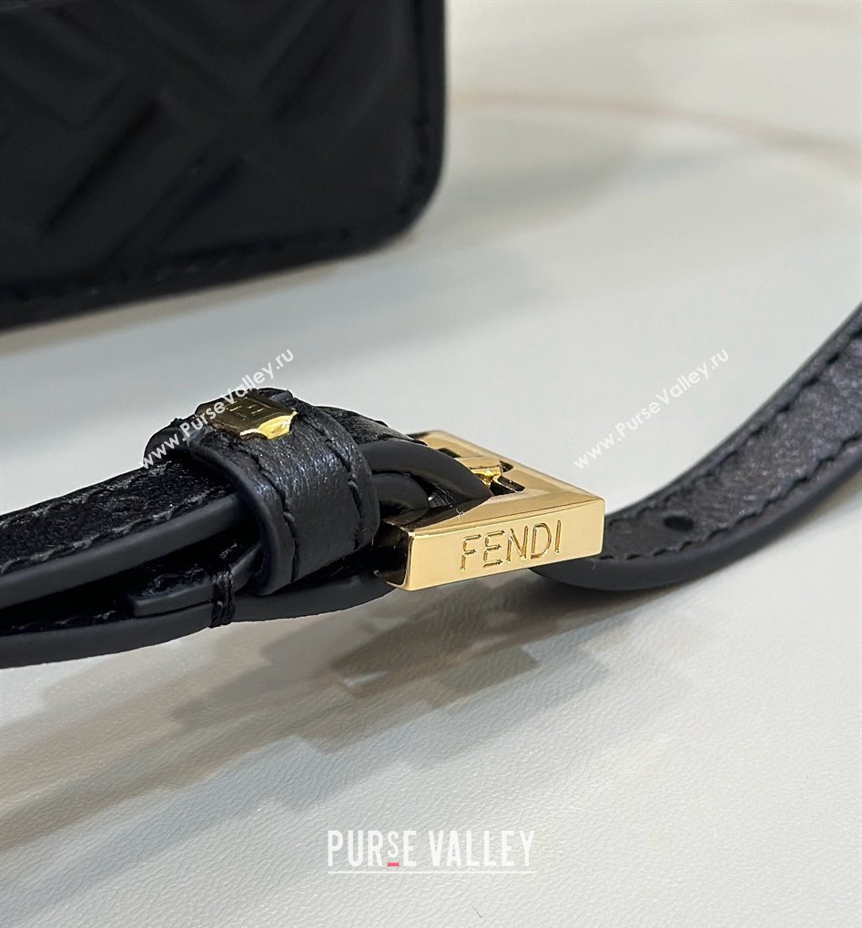 Fendi Wallet On Chain Baguette Mini Bag in FF Nappa Leather Black 2024 8638 (CL-240416008)