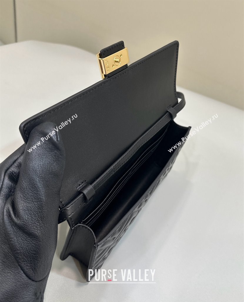 Fendi Wallet On Chain Baguette Mini Bag in FF Nappa Leather Black 2024 8638 (CL-240416008)