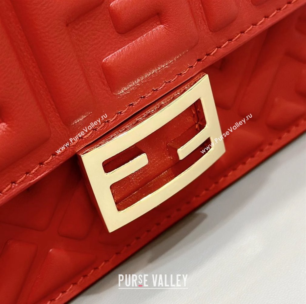 Fendi Wallet On Chain Baguette Mini Bag in FF Nappa Leather Red 2024 8638 (CL-240416009)