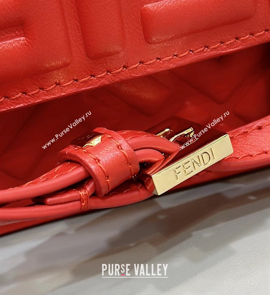 Fendi Wallet On Chain Baguette Mini Bag in FF Nappa Leather Red 2024 8638 (CL-240416009)