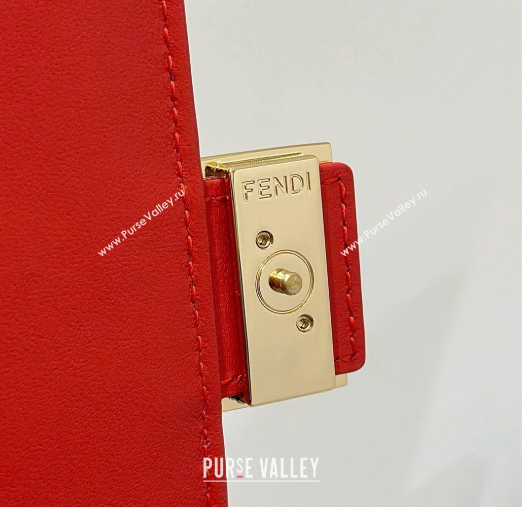 Fendi Wallet On Chain Baguette Mini Bag in FF Nappa Leather Red 2024 8638 (CL-240416009)