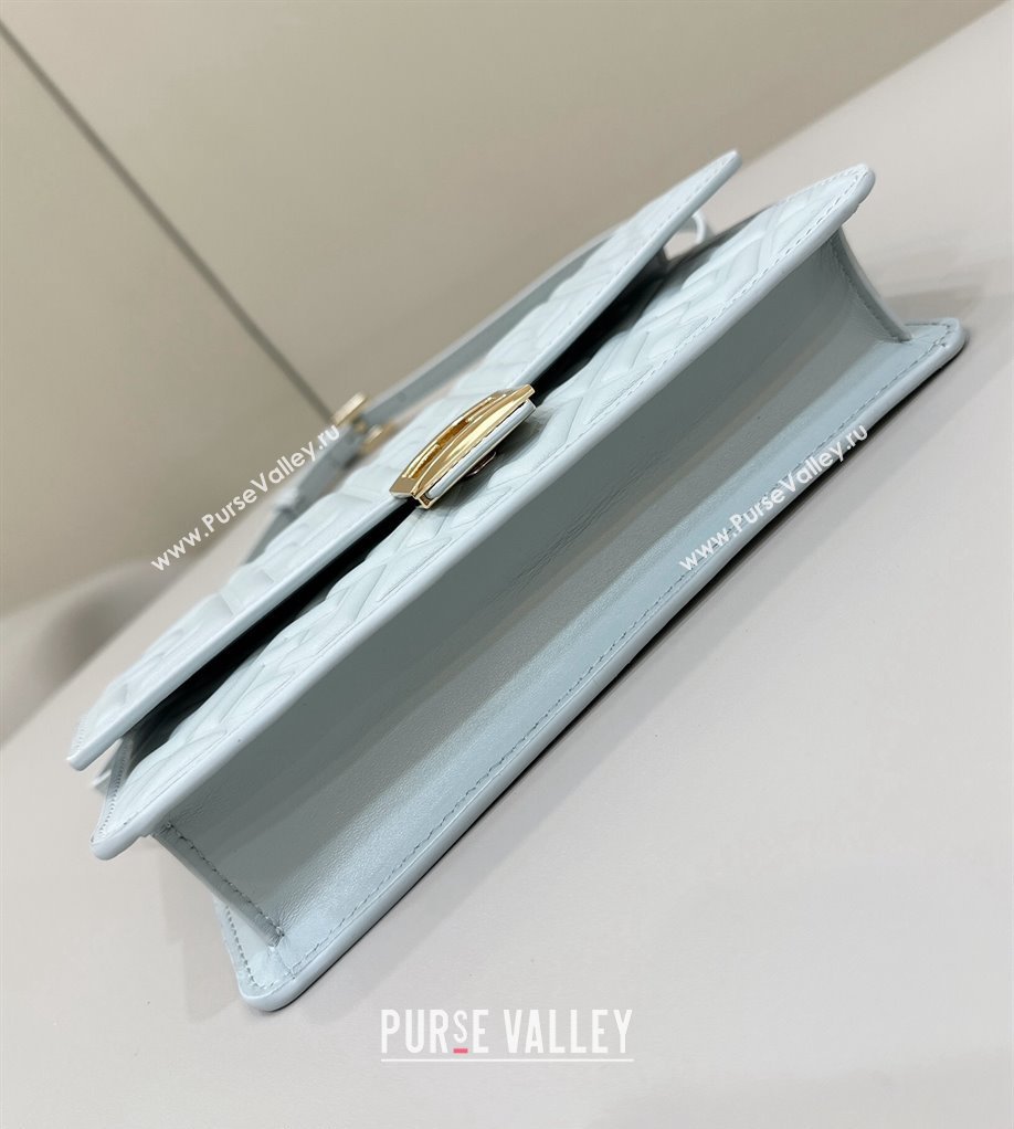 Fendi Wallet On Chain Baguette Mini Bag in FF Nappa Leather Light Blue 2024 8638 (CL-240416010)