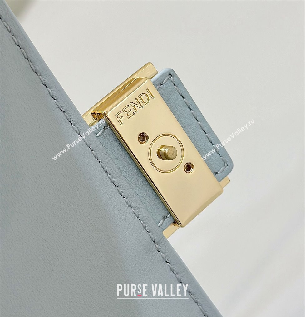 Fendi Wallet On Chain Baguette Mini Bag in FF Nappa Leather Light Blue 2024 8638 (CL-240416010)