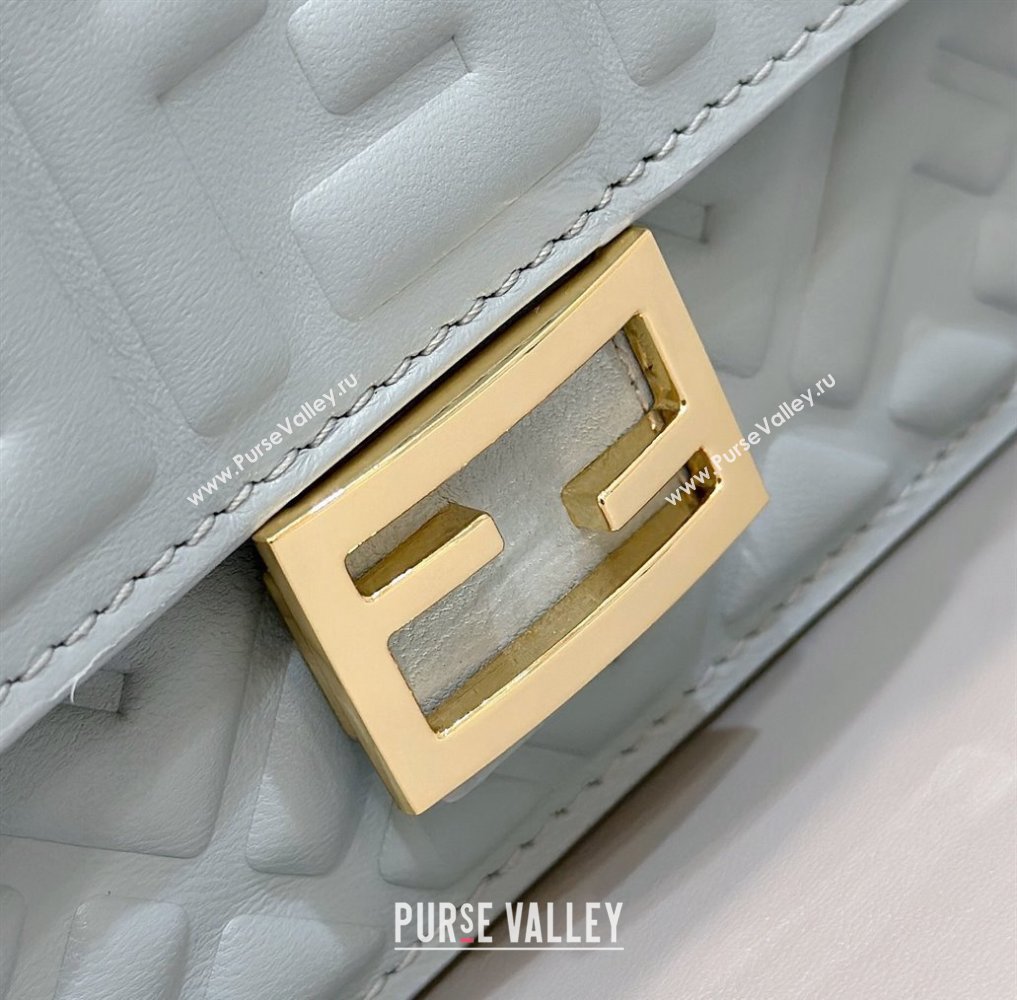 Fendi Wallet On Chain Baguette Mini Bag in FF Nappa Leather Light Blue 2024 8638 (CL-240416010)