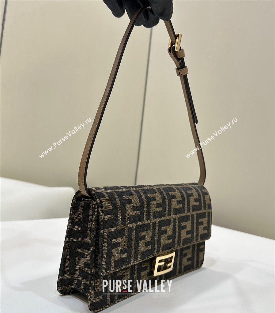 Fendi Wallet On Chain Baguette Mini Bag in Brown FF Fabric 2024 8638 (CL-240416011)