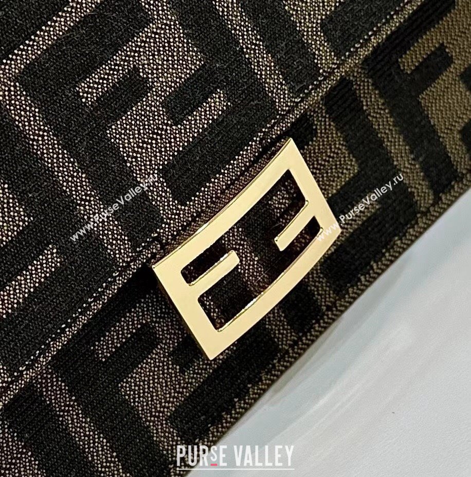 Fendi Wallet On Chain Baguette Mini Bag in Brown FF Fabric 2024 8638 (CL-240416011)